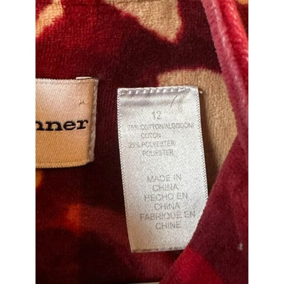 Alfred Dunner Ladies Abstract Pink Rose Soft Comfortable Zip Up Jacket SZ 12 - Picture 5 of 6